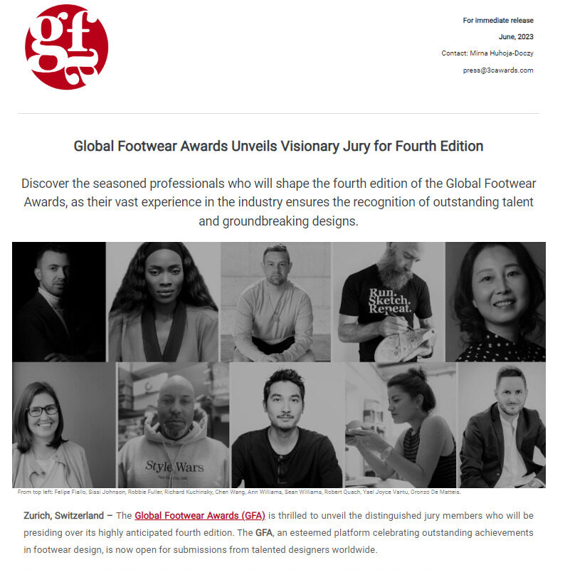 Global Footwear Awards Unveils Visionary Jury for Fourth Edition