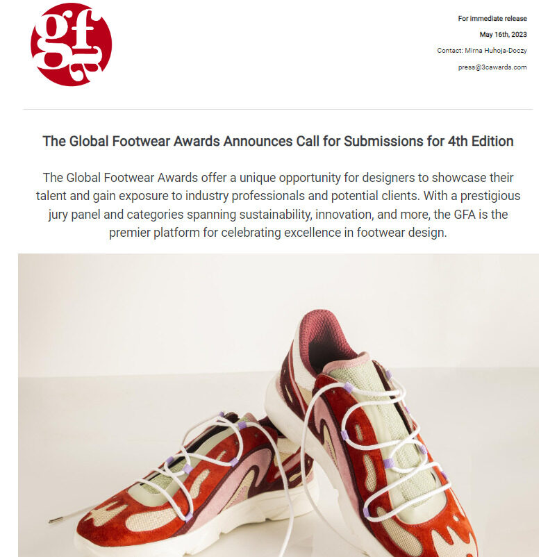 The Global Footwear Awards Announces Call for Submissions for 4th Edition